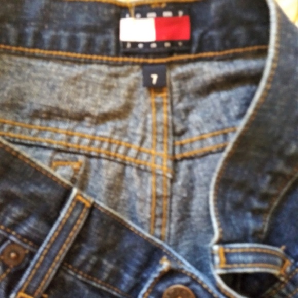 Tommy Hilfiger Denim Shorts sz 7 Dark Wash - Picture 4 of 7